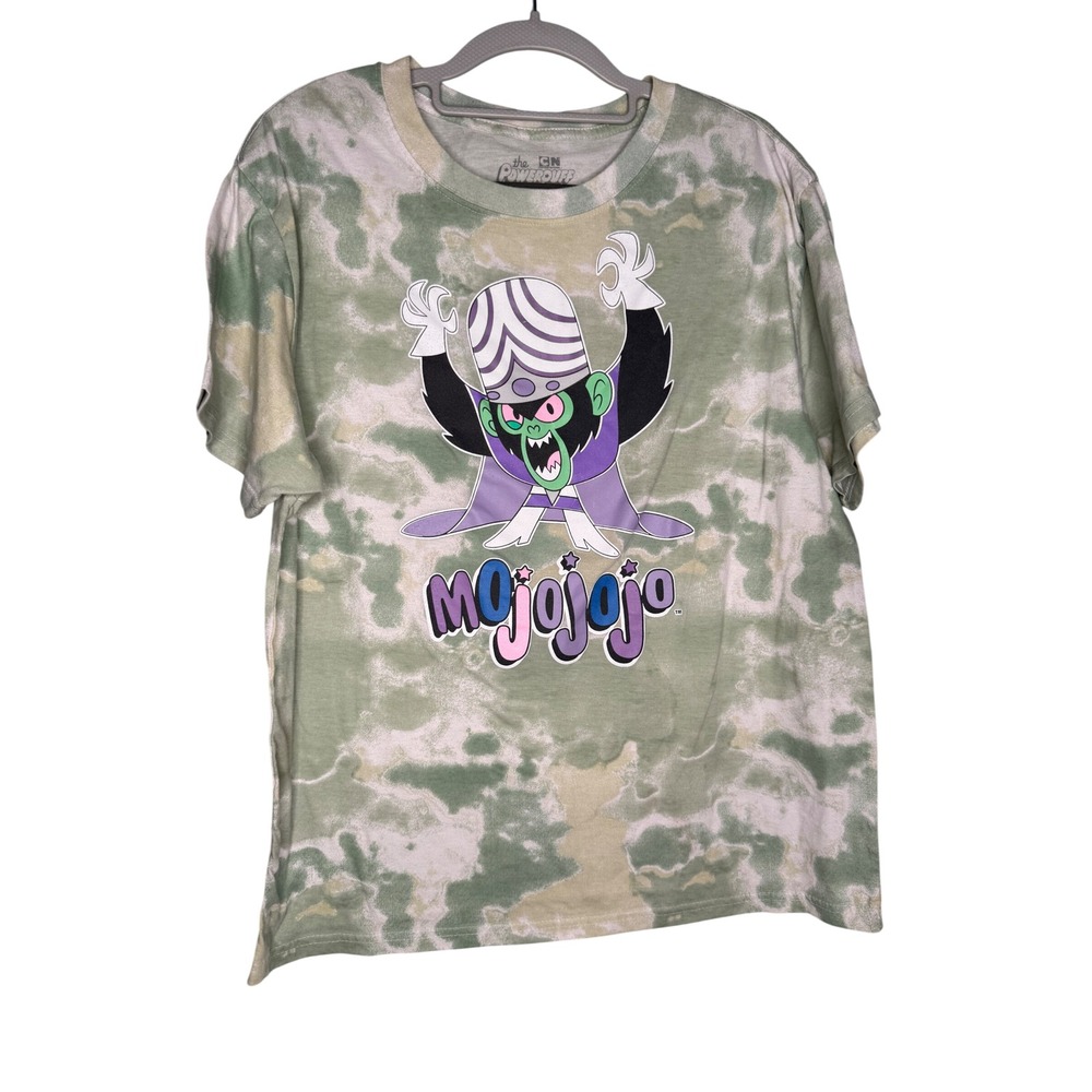 Cartoon Network Powerpuff Girls Mojo Jojo Graphic Tie Dye T-Shirt XXL Green